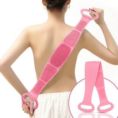 BeeDuck Double Side Silicone Body Back Scrubber Bathing Brush Skin Deep Cleaning Massage