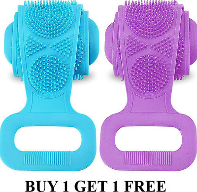 APAYA Silicone Bath Body Brush, Exfoliating Long Body Back Scrubber (Multi Colour)