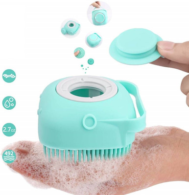 Manav Silicone Soft Bath Body Brush with Shampoo Dispenser 1.426