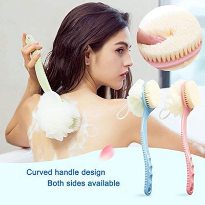DR.GADGET 2 IN 1 Body Brush Back Scrubber for Shower Bath Back Scrubber with Soft Loofah