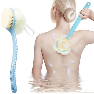 FIVANIO 2 IN 1 Loofah with handle Body Brush,Bath shower Brush&Loofah Back Scrubber
