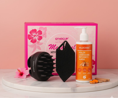 MildCares Haldi Chandan Intimate Wash, Hair Scalp Massager & Silicone Body Scrubber Combo