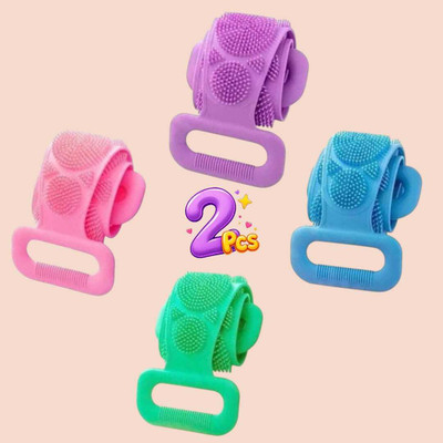 Jantrex Deep Cleaning Silicone Back Strap with Massage and Scrub Surface 2 Pcs