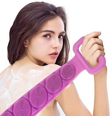Euclid Silicone Bath Body Brush with adhesive hook-Purple
