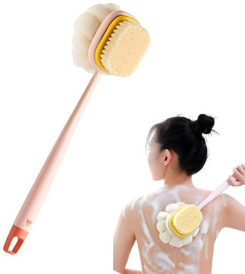 Zoxito 2-in-1 Body Bathing Brush with Soft Bristle and Loofah Body Back Scrubber Brush
