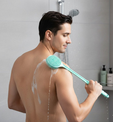 Finarya Soft Silicone Back Scrubber Shower Bath Brush with Long Handle
