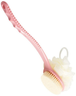 HM EVOTEK 2 In 1 Body Back Brush Loofah With Handle Scrubber Double Sided L4