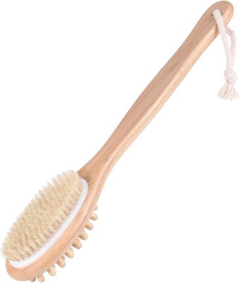 Connectwide 2-in-1 Handle Wooden SPA Shower Brush Bath Body