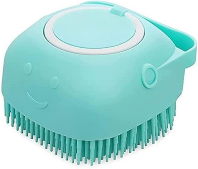 BEFLIX Bath Brush with Dual Action Silicone Bristles Soap Dispenser for Deep Cleansing