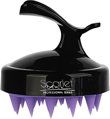 Scarlet Line Scalp Massager Shampoo Brush with Soft Silicone Bristle for Hair Head Exfoliator