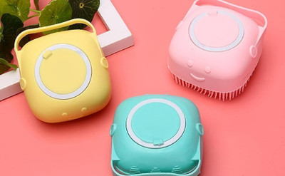 Manav Silicone Soft Bath Body Brush with Shampoo Dispenser 1.450