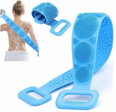 Svello Silicone Body Back Scrubber, Double Side Bathing Brush for Skin Deep Cleaning