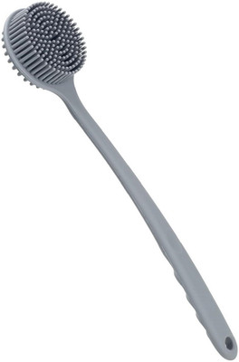 HM EVOTEK Long Handle Bath Scrubber with Soft Silicone Bristles for Gentle Exfoliate