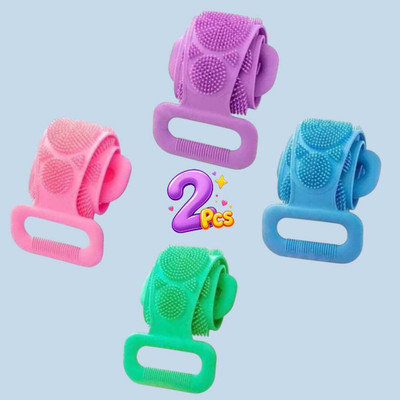 Jantrex Skin Friendly Silicone Shower Strap with Dual Cleaning Surfaces 2 Pcs