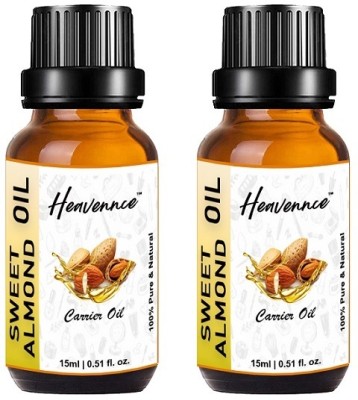 Heavennce Sweet Almond Carrier Oil Skin & Hair Care | Moisturizer | Massage Oil Pack of 2(30 ml)