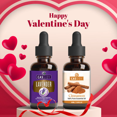 Cassidy LAVENDER & CINNAMON ESSENTIAL OIL VALENTINE COMBO PACK(60 ml)