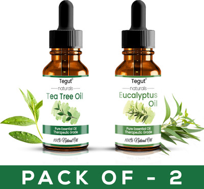 Tegut Essential Oils Tea Tree and Eucalyptus Pure and Natural Oils 15ml (Pack of 2)(30 ml)