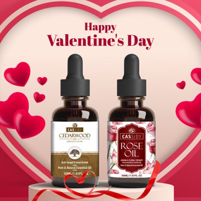 Cassidy CEDARWOOD & ROSE ESSENTIAL OIL VALENTINE COMBO PACK(60 ml)