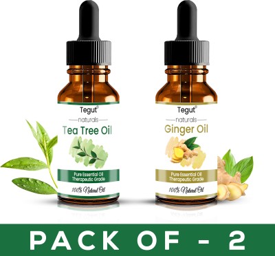 Tegut Essential Oils Tea Tree and Ginger Pure and Natural Oils 15ml (Pack of 2)(30 ml)
