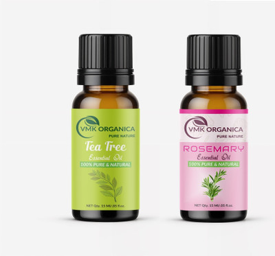 VMK ORGANICA Natural Rosemary & Tea Tree Essential Oil Stress Relief, Massage, Hair(15 ml)