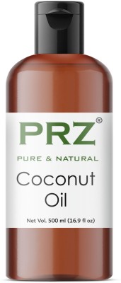 PRZ Coconut Extra Virgin Cold Pressed Carrier Oil (500ML) - Pure Natural For Aromatherapy Body Massage, Skin Care & Hair ReGrowth Hair Oil(500 ml)