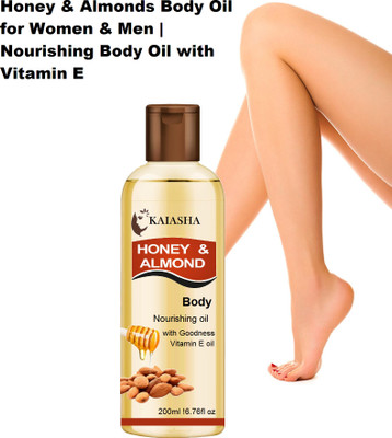 KAIASHA Best For All Skin Type Honey & Almond Face & Body Oil Moisturizer(200 ml)