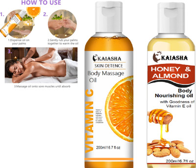KAIASHA all body part massage oil Nourishment & Moisturization vitamin c oil multi use(400 g)
