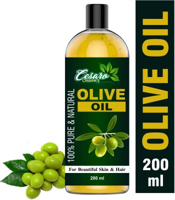 Cesaro Organics Extra Virgin Olive Oil (Cold Pressed) for Skin, Hair, Face & Body Massage Oil(200 ml)