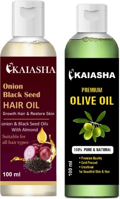 KAIASHA Onion Oil - Black Seed Onion Hair Oil - Daily Use After Bath Massage Olive Oils(200 ml)