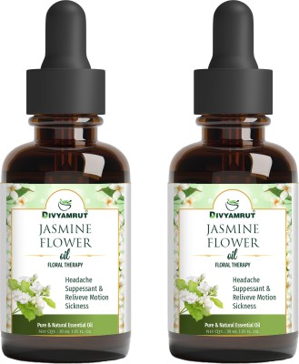 DIVYAMRUT JASMIN FLOWER ESSENTIAL OILS PACK OF 2 ITEMS (02)(60 ml)