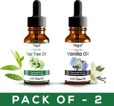 Tegut Essential Oils Tea Tree and Vanilla Pure and Natural Oils 15ml (Pack of 2)(30 ml)