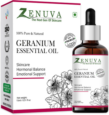 Zenuva Pure & Natural Geranium Essential Oil and Therapeutic Grade for Skin(15 ml)