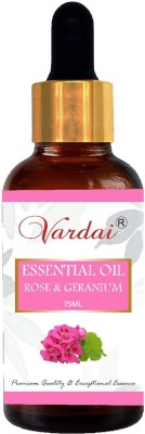 VARDAI Rose-Geranium Essential Oil for Aroma Therapy,Stress Relief,Hair Growth,Skin(15 ml)