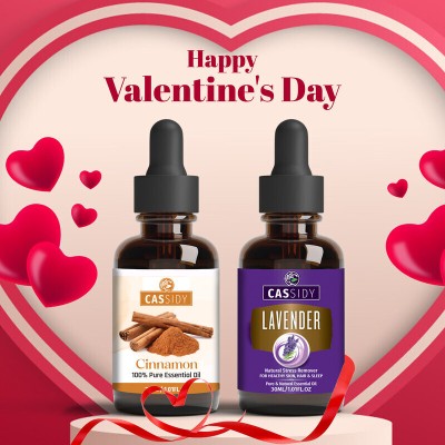 Cassidy CINNAMON & LAVENDER ESSENTIAL OIL VALENTINE COMBO PACK(60 ml)