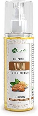 Naturalis Cold Pressed Sweet Almond Oil For Hair & Skin, 200 Ml(200 ml)
