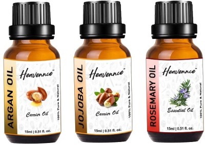 Heavennce Argan Oil, Jojoba Oil & Rosemary Oil for Shiny Hair, Hydrated Skin, Aromatherapy(45 ml)