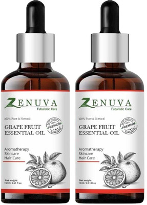 Zenuva Pure Grapefruit Essential Oil – Pack of 2 for Glowing Skin & Mood Uplift(30 ml)