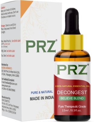 PRZ DECONGEST BELIEVE BLEND ESSENTIAL Oil (15ml) Pure Therapeutic Grade For Mind & Body Sense of Relaxation(15 ml)