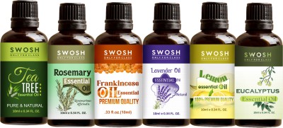 SWOSH Essentials Oils Rosemary, Tea Tree, Lemon, Eucalyptus, Frankincense & Lavender(60 ml)