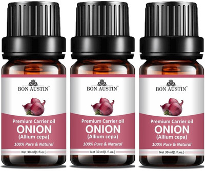 Bon Austin Onion Premium Carrier Oil for Deep Nourishment for Hair - 30ml Pack of 3(90 ml)