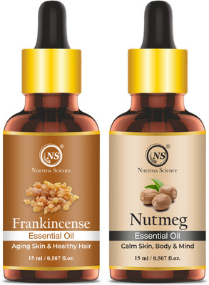 Nuerma Science Pure Frankincense Oil and Nutmeg ( Jaiphal ) Oil (Pack of 2, 15 ML Each)(30 ml)