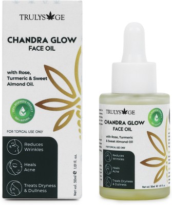 TrulySage Chandra Glow Face Oil for Anti-Aging, Wrinkle Reduction – Rose, Turmeric(30 ml)