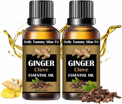 Loyesta Belly Tummy Slim Fit Ginger Clove Essential Oil (Pack Of 2) (30ml)(60 ml)