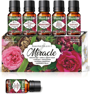 Parag Fragrances Miracle Pure, Natural & Organic Essential Oils Set 6 IN 1(6 ml)
