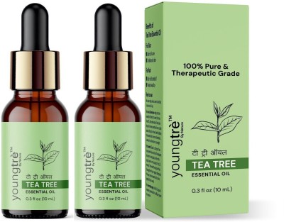 Youngtre Tea tree Essential Oil Pure for Healthy Glow Skin & Reduce Dark Spots(10ml Each)(20 ml)