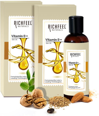 RICHFEEL Vitamin E Oil| Almonds & WalnutsStretch Marks & Scars |80 ml(Pack of 2)(160 ml)
