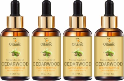 Oilanic Premium Cedarwood Essential Oil Combo pack of 4 bottles of 30 ml(120 ml)(120 ml)