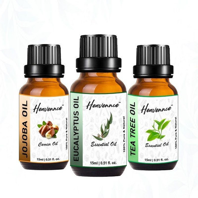 Heavennce Eucalyptus, Jojoba, Tea Tree for Hair & Skin Care | Aroma |Pack of 3(45 ml)