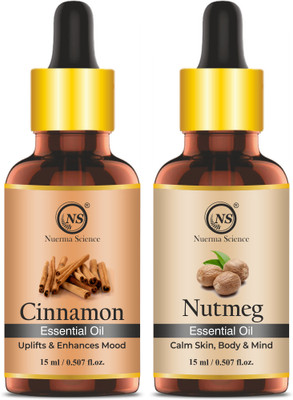 Nuerma Science Cinnamon Essential Oil & Nutmeg Essential Oil (Pack of 2, 15 ML Each)(30 ml)