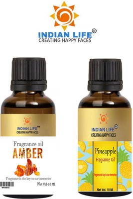 indianlife Relaxing Pure Aroma Oil For Diffusers,Room Scent,Air Freshener Amber, Pineapple(20 ml)